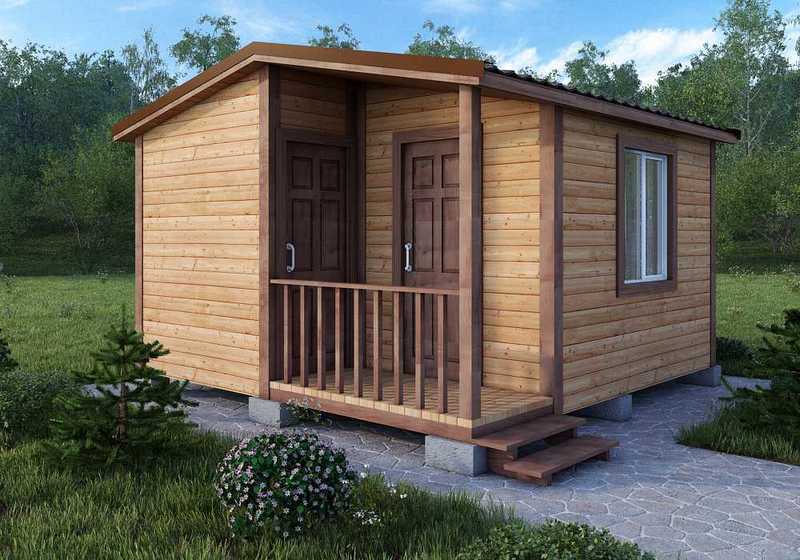 дачный дом размером 5х5х3 м с хозблоком