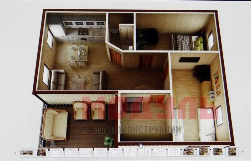 Планировка дачного домика размером 7х6 м