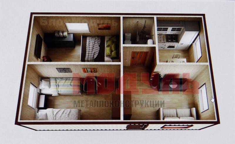 Планировка дачного домика размером 7х5 м