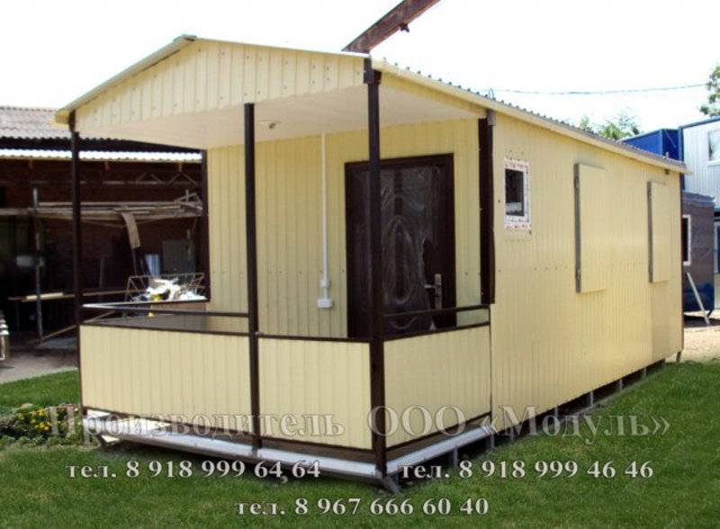 Дачный домик размером 7х3х3 м веранда, кухня и комната