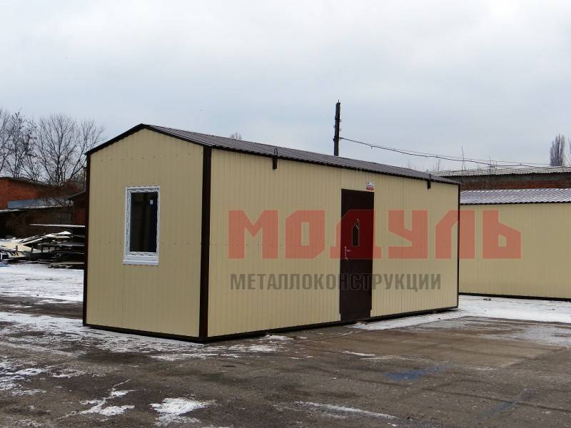 Дачный домик размером 8х2,7х3 м, комната, кухня, санузел