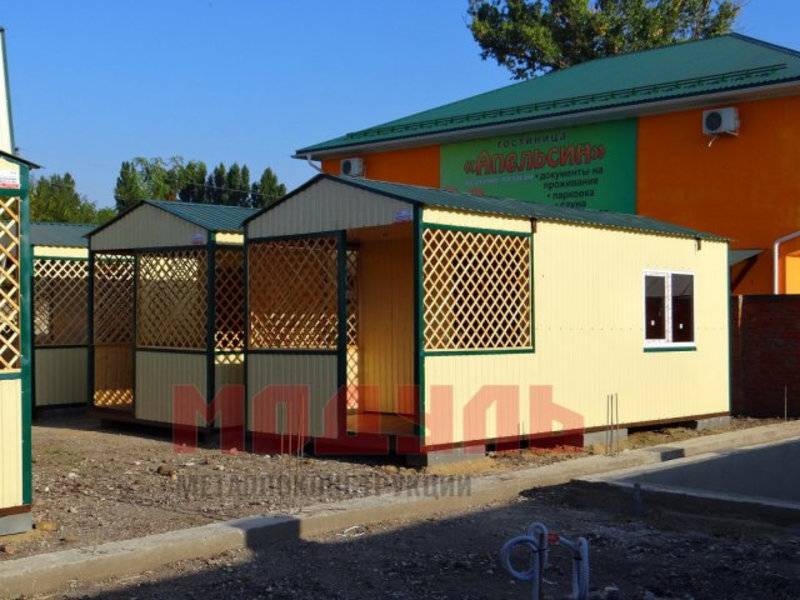 Курортные домики размером 7х3х3 м, утепленные, с санузлом