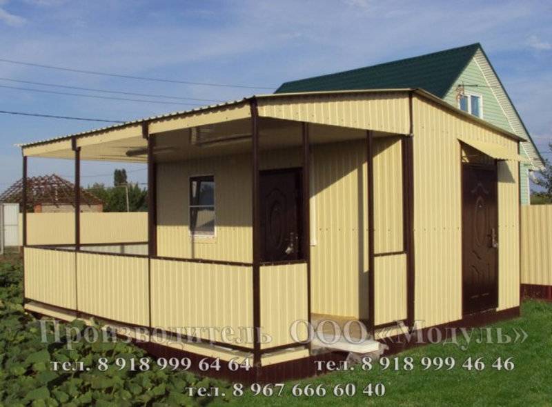 Садовый домик размером 6х5х3м, утепленный, поделен на комнату, хоз. блок и веранду