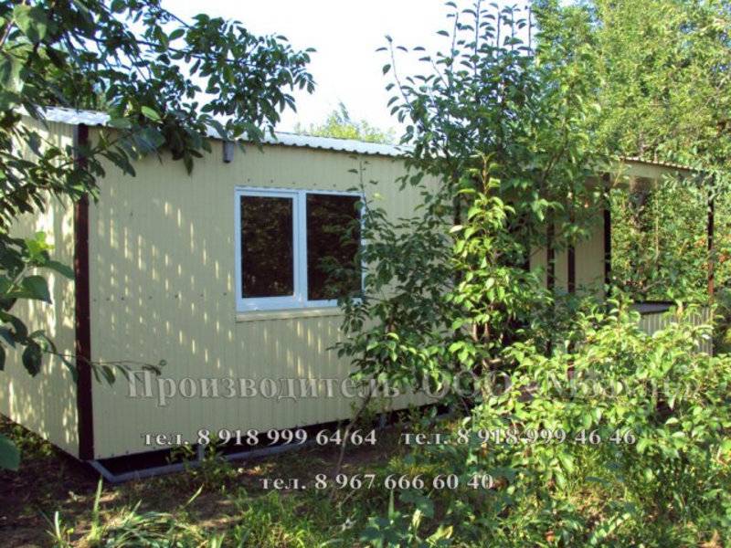 Садовый домик размером 6х3х3 м + веранда 2х2 м