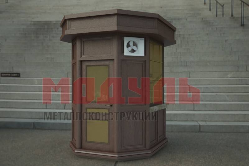 Пост охраны восьмигранной формы размером 2,5х2,5х3м, утепленный (A2684)