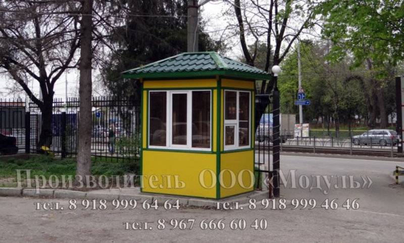 Пост охраны размером 3х2х3 м, утепленный с окнами на все стороны (A2691)