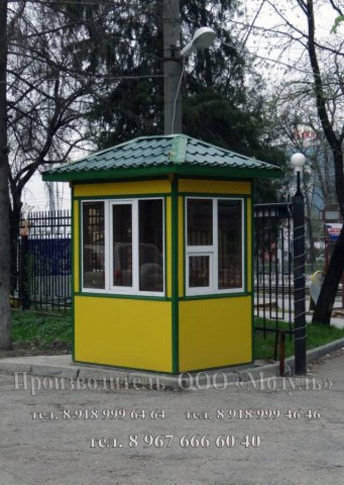 Пост охраны размером 2х3х3м, утепленный с окнами на все стороны (A2717)