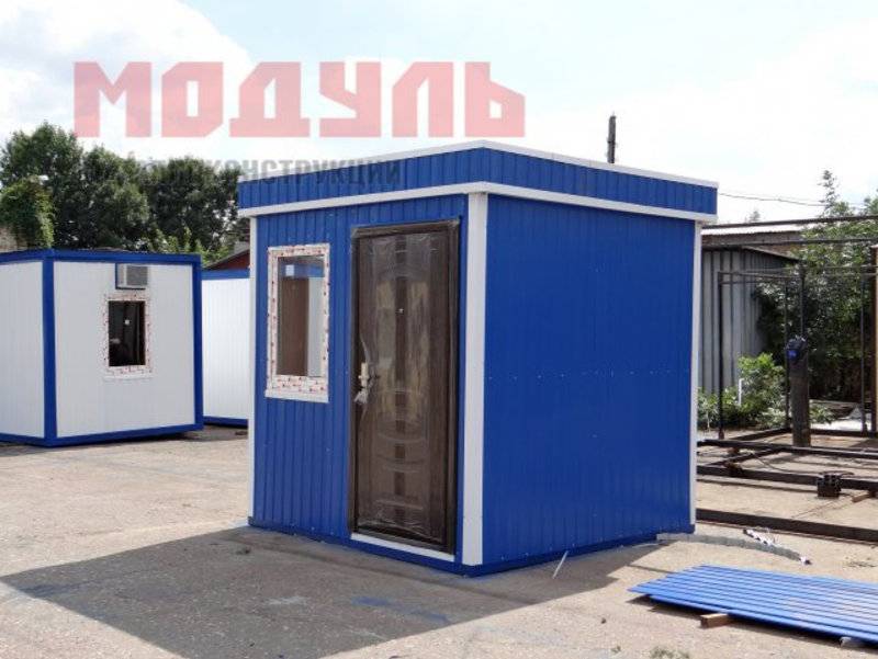 Пост охраны размером 2,4х2,4х2,7 м, утепленный с одним окном (A2729)