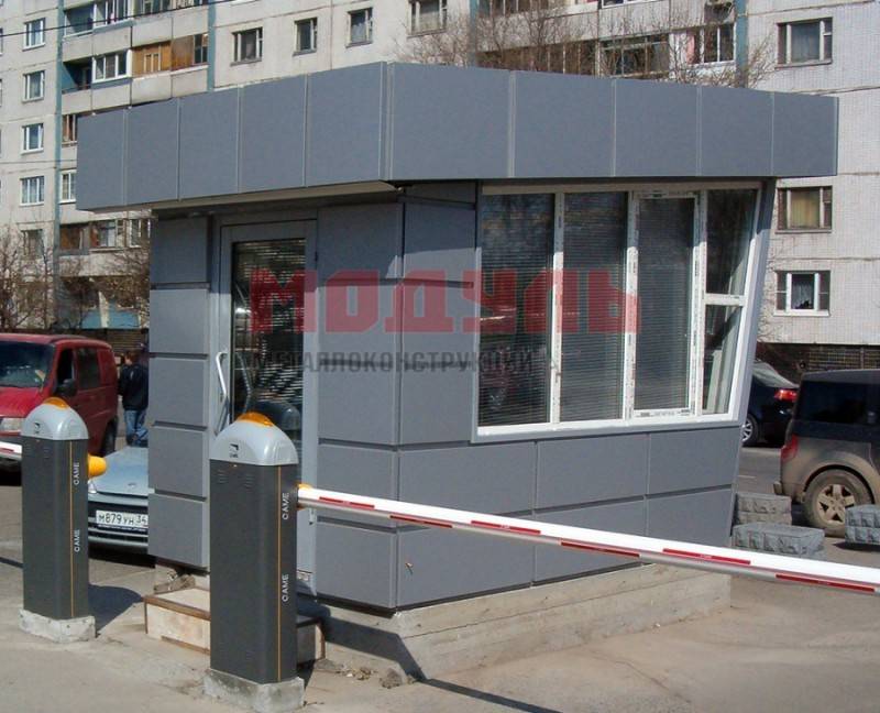 Пост охраны размером 3х2,5х3 м, утепленный не стандартной формы (A2760)