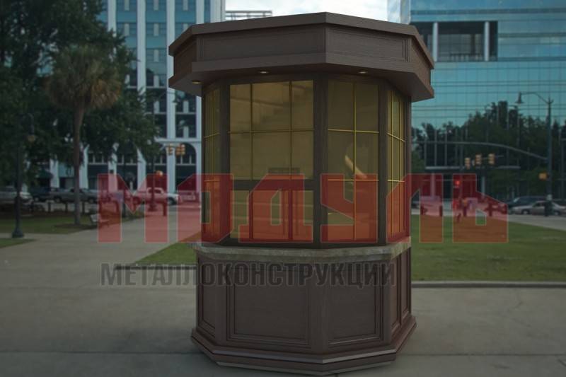 Пост охраны восьмигранной формы размером 2,3х2,3х3м утепленный (A2766)