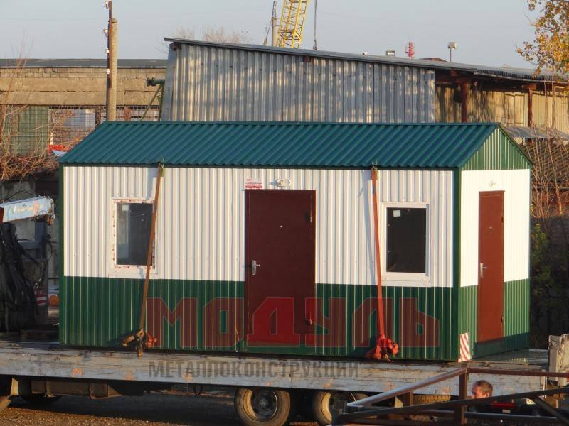 Пост охраны размером 6х3х3,1м, утепленный с комнатой отдыха охранников (A2782)