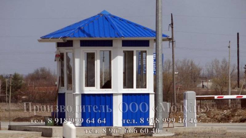 Пост охраны восьмигранной формы размером 2,5х2,5х3м, утепленный (A2824)