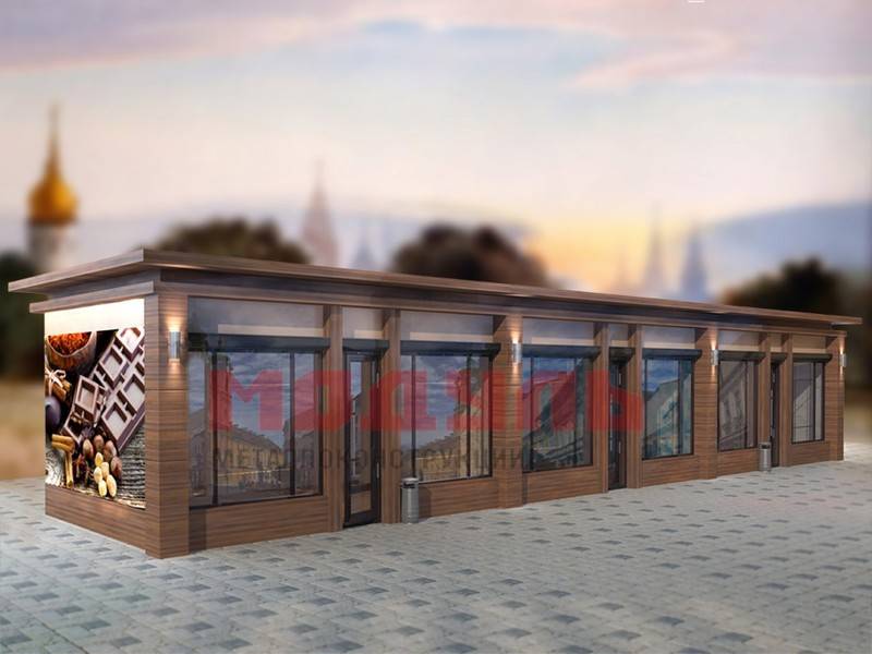 Торговый ряд размером 12х3х3.5 м (A3130)