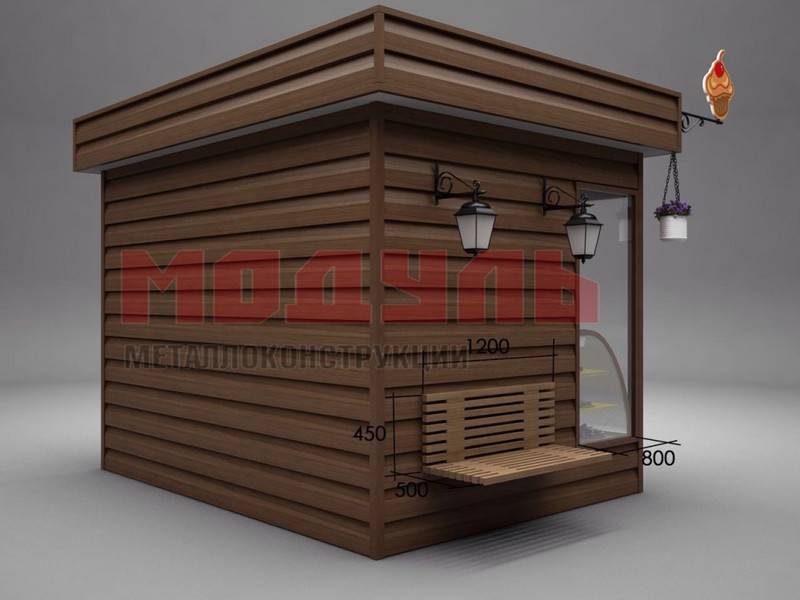 Торговый ларек размером 3,6х2,5х3 м (A3225)