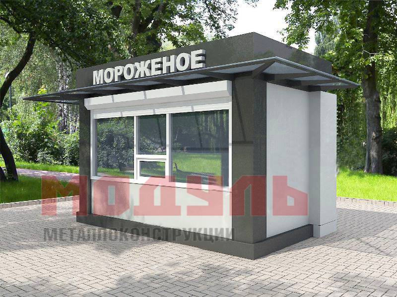 Торговый киоск размером 4х2,5х3 м (A3251)