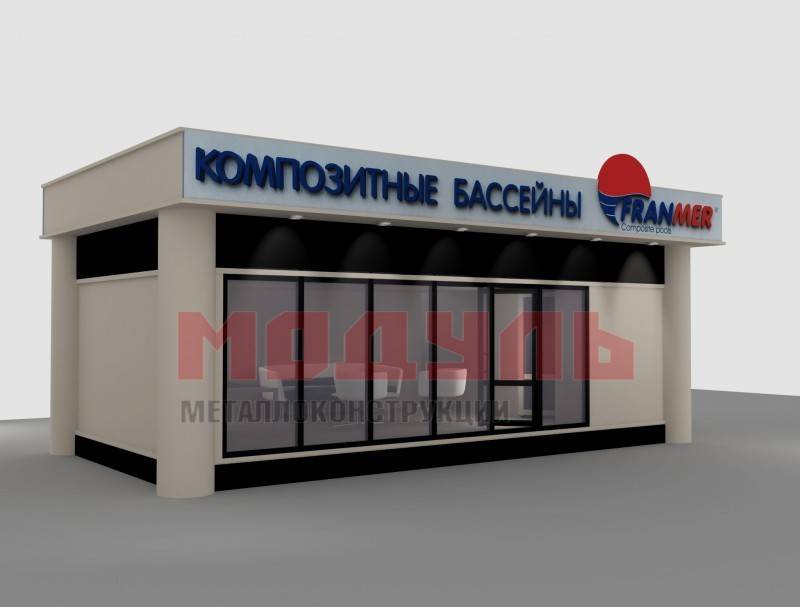 Торговый павильон размером 12х3,5х3,1 м (A3348)